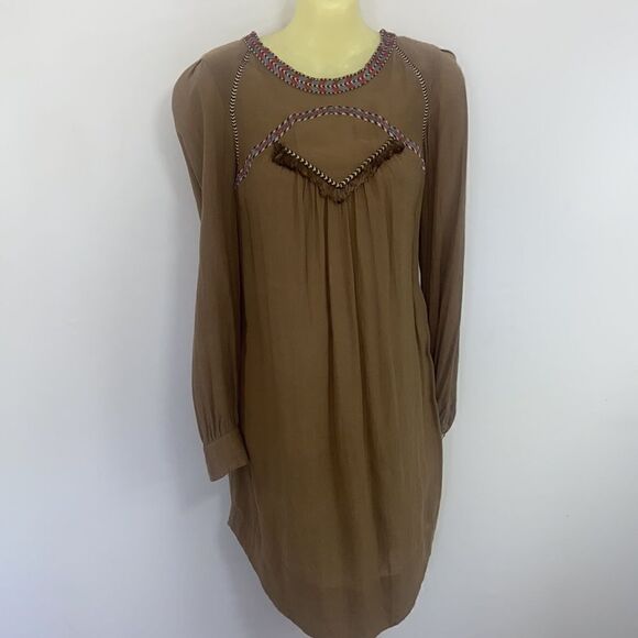 Isabel Marant Etoile Dress Tunic Taupe Fringed Bodice Sz Sm Nwot~SM 4… - Picture 5 of 7